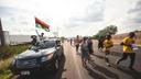 Civil rights marchers on a journey from Milwaukee to Washington, D.C. are seen here in Youngstown, Ohio.