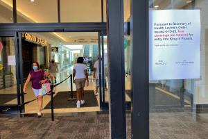 Pent-up demand from shoppers (like those seen here at the King of Prussia Mall) buoyed sales taxes.