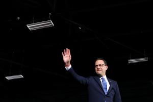 Josh Shapiro, the winner of Pennsylvania's 2022 midterm election for governor, at this election night party on Nov. 8.