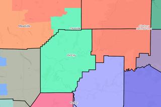 Proposed District 64 (shown in green) meets the standard for compactness, keeping Venango County whole and using only a geographically close and compact section of a neighboring county.